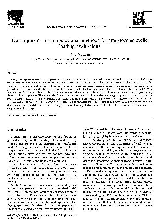 (PDF) Developments in computational methods for transformer cyclic ...