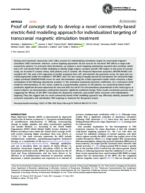 (PDF) Proof of concept study to develop a novel connectivity-based ...