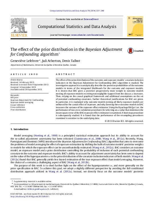 (PDF) The effect of the prior distribution in the Bayesian Adjustment ...