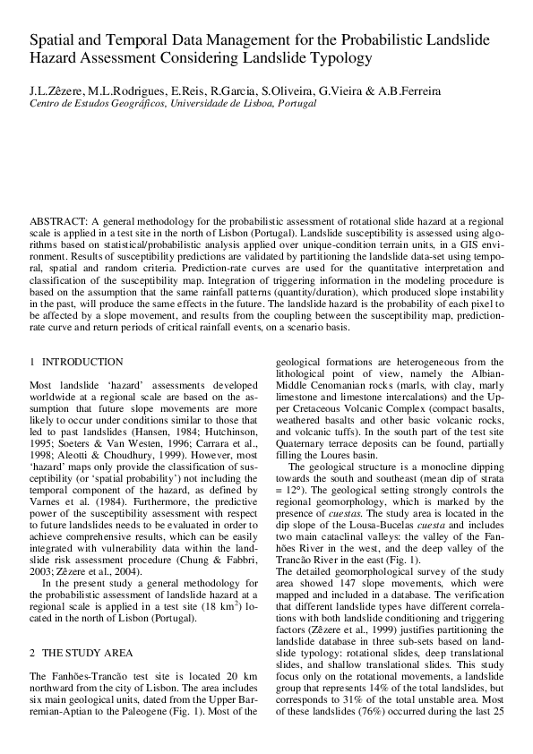 (PDF) Spatial and temporal management for the probabilistic landslide ...
