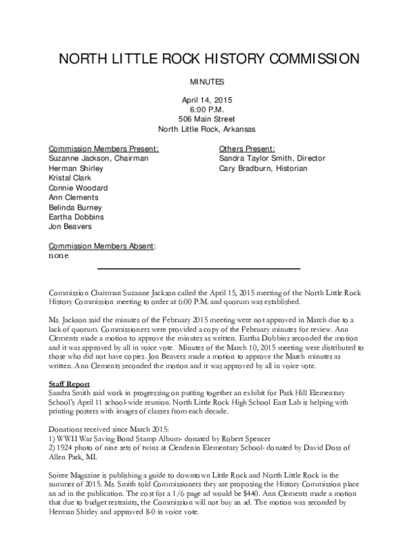 (PDF) North Little Rock History Commission