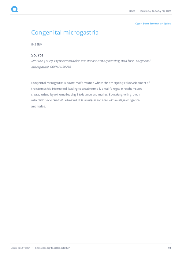 (PDF) Congenital microgastria