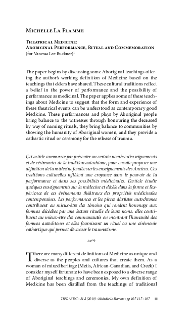 (PDF) Theatrical Medicine: Aboriginal Performance, Ritual and ...