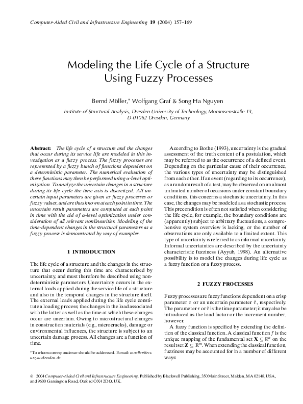 (PDF) Modeling the Life Cycle of a Structure Using Fuzzy Processes