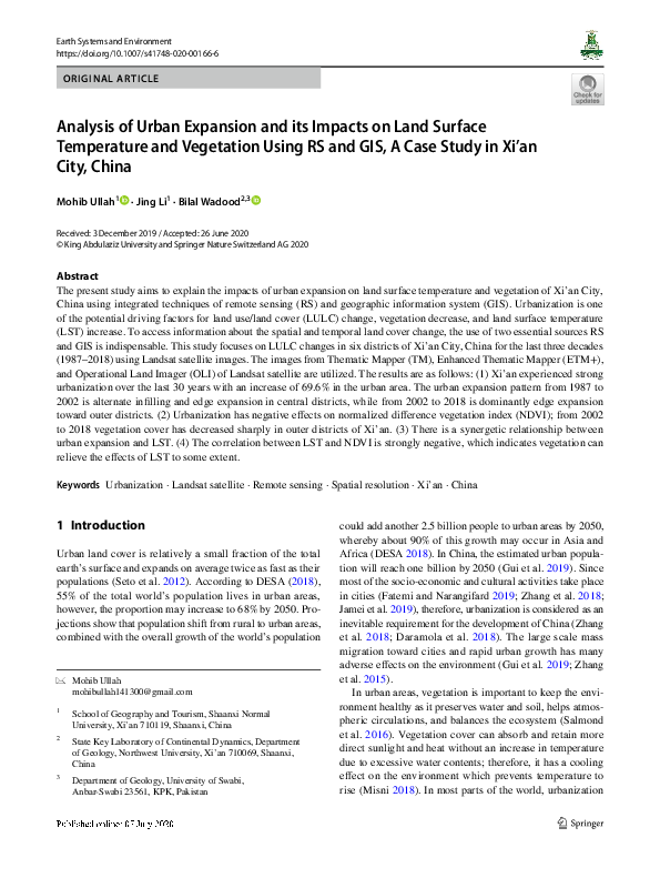 (PDF) Analysis of Urban Expansion and its Impacts on Land Surface ...