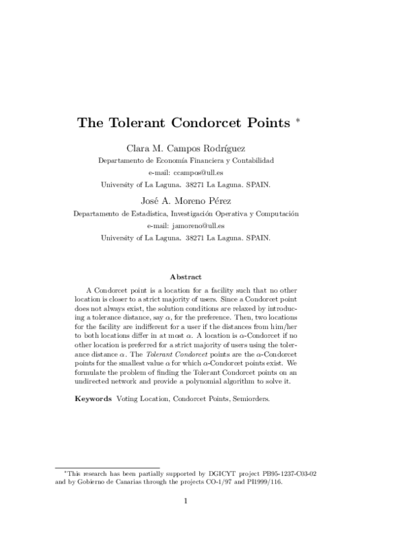 (PDF) The Tolerant Condorcet Points