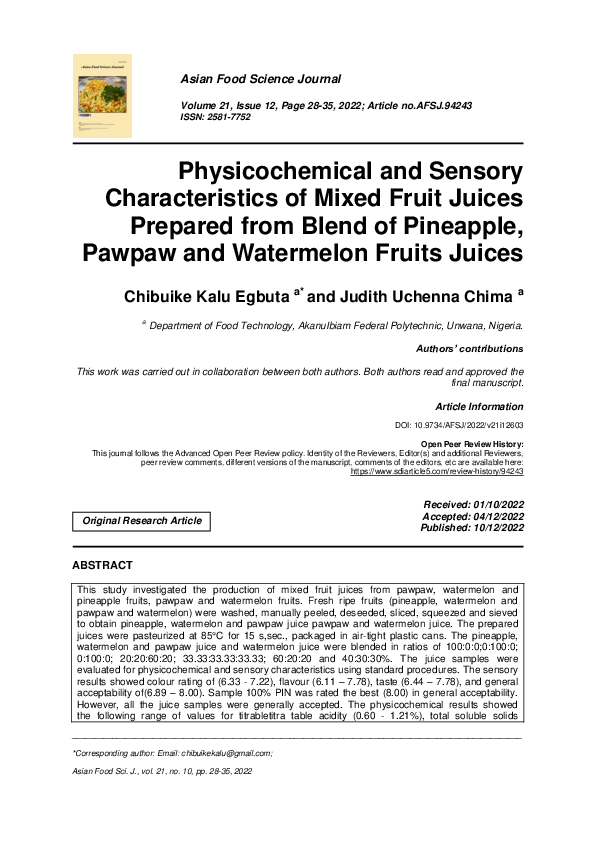 (PDF) Physicochemical and Sensory Characteristics of Mixed Fruit Juices ...