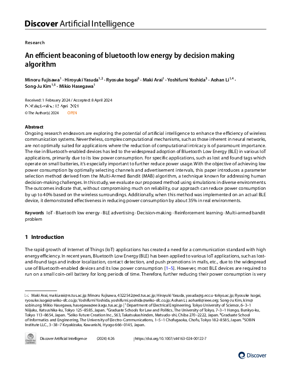(PDF) An efficient beaconing of bluetooth low energy by decision making ...