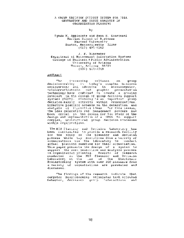(PDF) A group decision support system for idea generation and issue ...