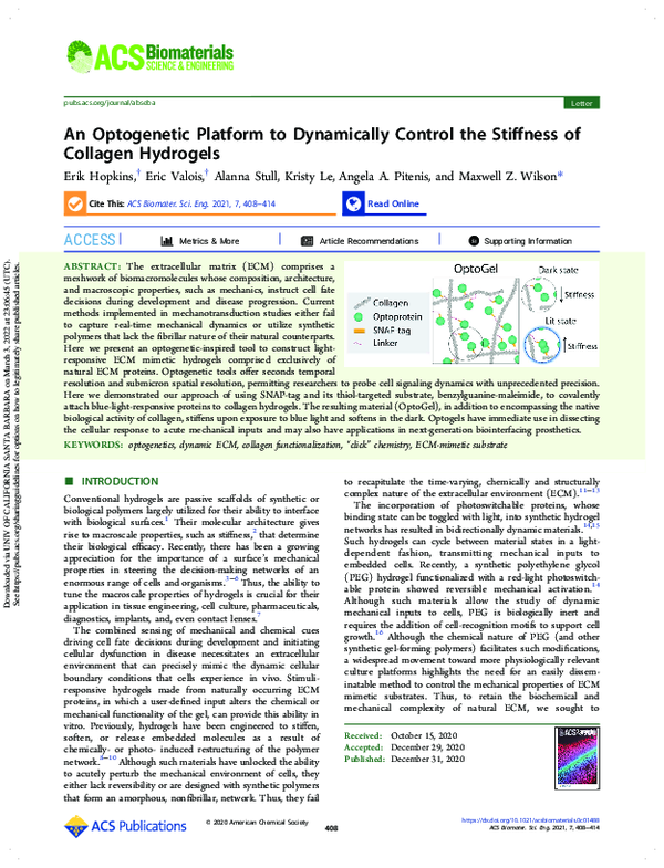 (PDF) An Optogenetic Platform to Dynamically Control the Stiffness of ...
