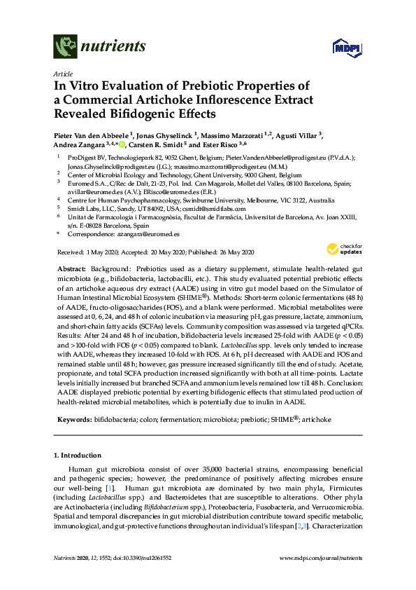 (PDF) In Vitro Evaluation of Prebiotic Properties of a Commercial ...
