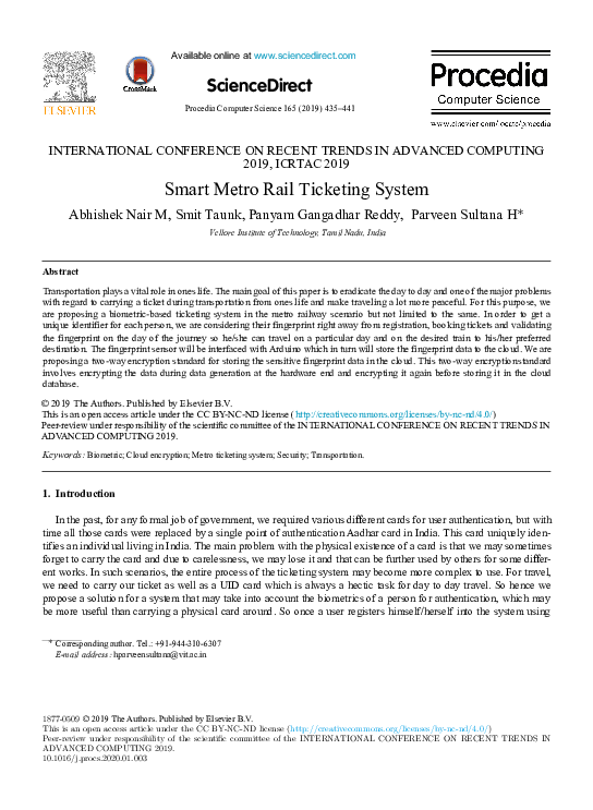 (PDF) Smart Metro Rail Ticketing System
