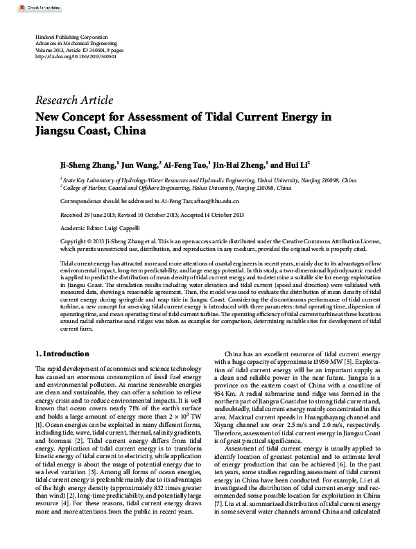 (PDF) New Concept for Assessment of Tidal Current Energy in Jiangsu ...