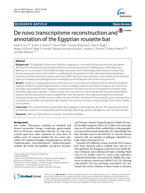 (PDF) De novo transcriptome reconstruction and annotation of the ...