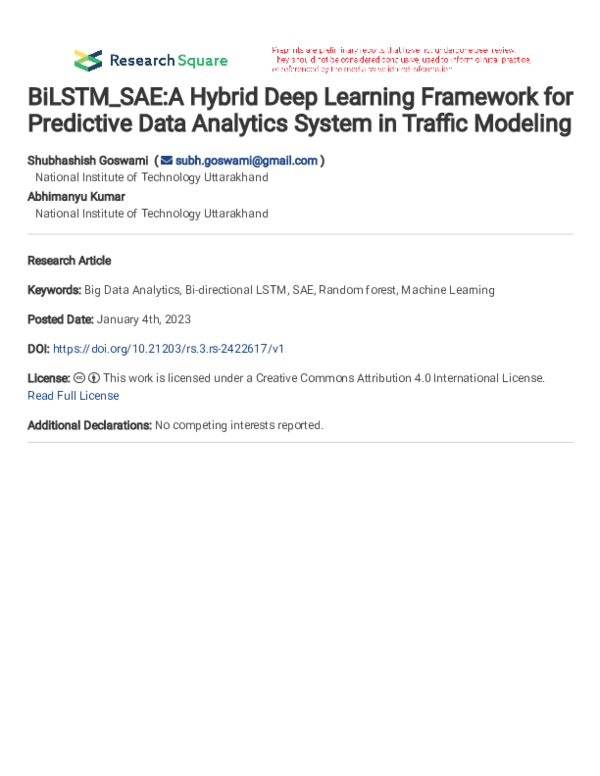 (PDF) BiLSTM_SAE:A Hybrid Deep Learning Framework for Predictive Data ...