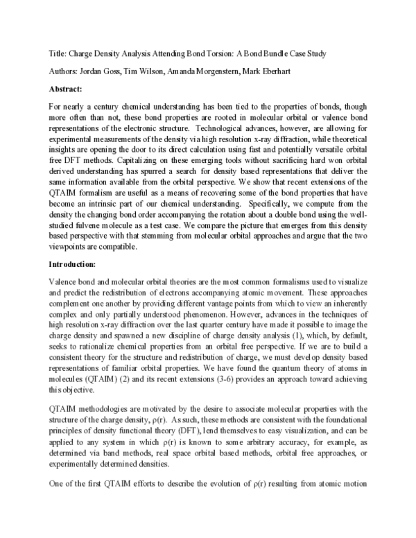 (PDF) Charge density analysis attending bond torsion: A bond bundle ...