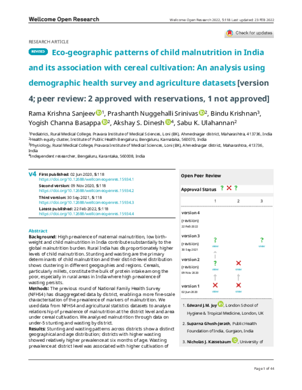 (PDF) Eco-geographic patterns of child malnutrition in India and its ...