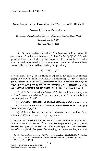 (PDF) New proofs and an extension of a theorem of G. Birkhoff