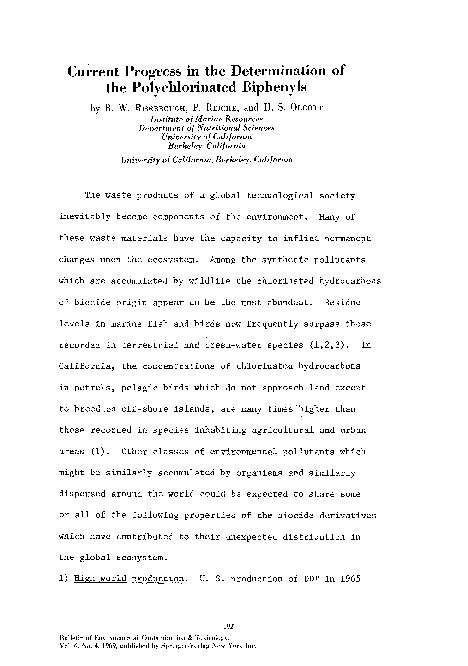 (PDF) Current progress in the determination of the polychlorinated ...
