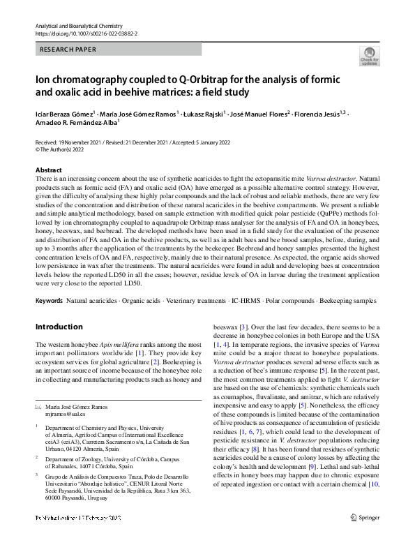 (PDF) Ion chromatography coupled to Q-Orbitrap for the analysis of ...