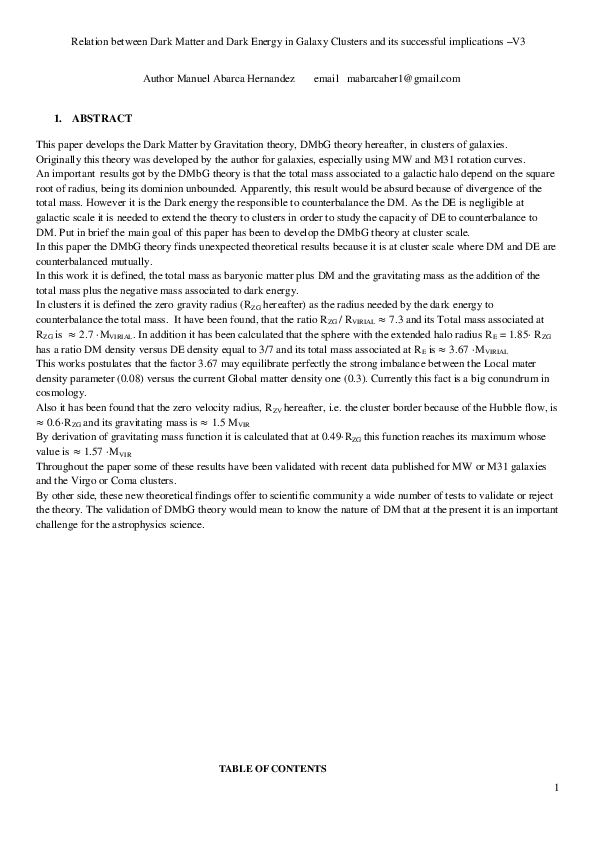 (PDF) Relation between Dark Matter and Dark Energy in Galaxy Clusters ...