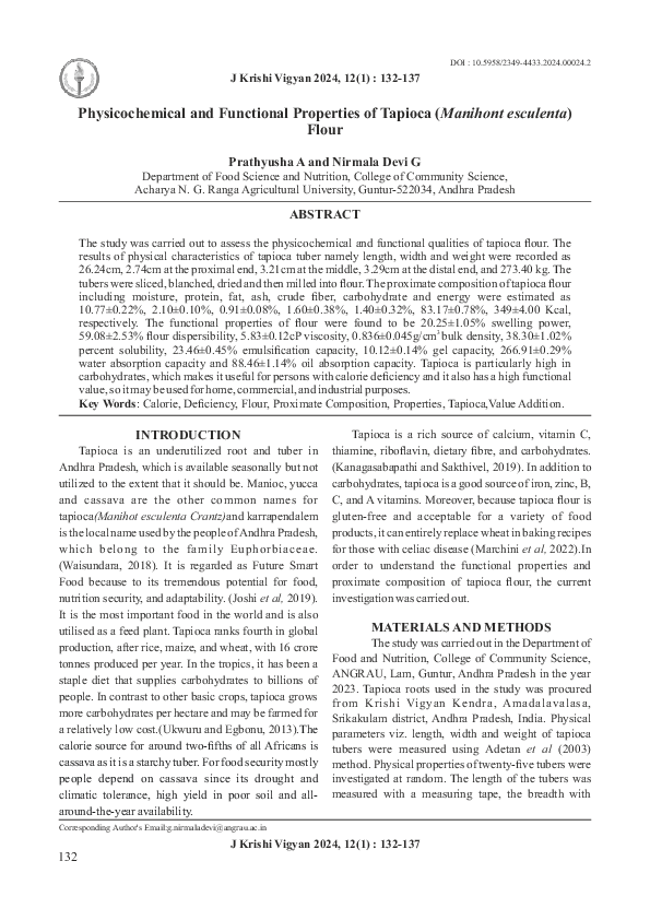 (PDF) Physicochemical and Functional Properties of Tapioca (Manihont ...