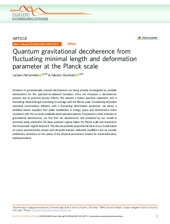 (PDF) Quantum gravitational decoherence from fluctuating minimal length ...