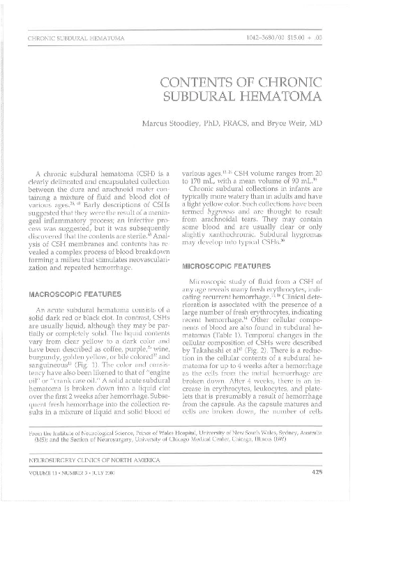 (PDF) Contents of Chronic Subdural Hematoma