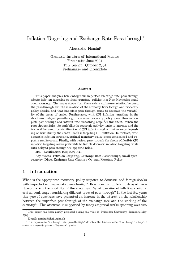 (PDF) Inflation Targeting and Exchange Rate Pass-Through: The Turkish ...