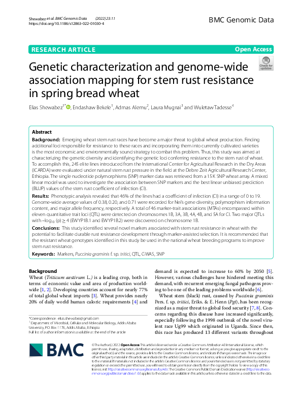 (PDF) Genetic characterization and genome-wide association mapping for ...