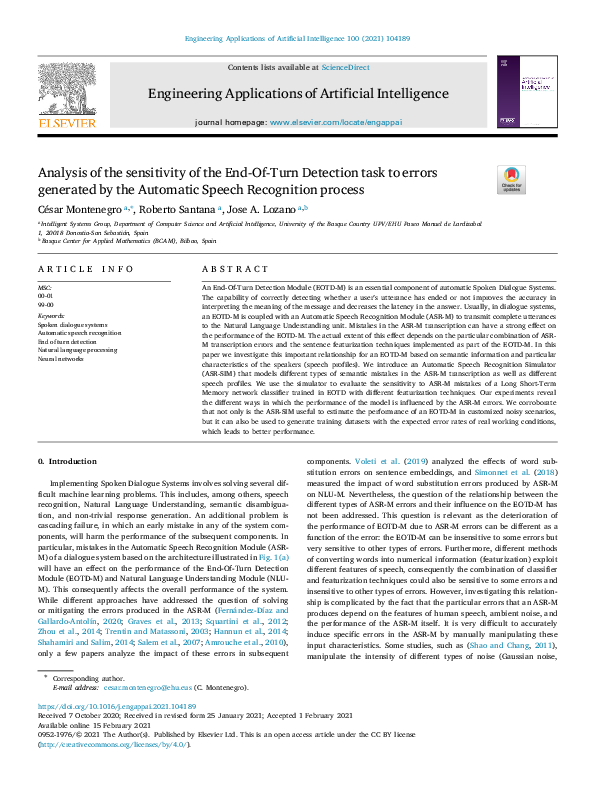 (PDF) Analysis of the sensitivity of the End-Of-Turn Detection task to ...