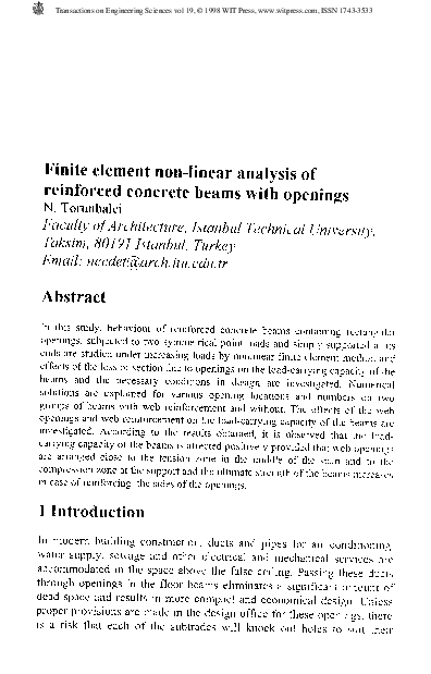 (PDF) Finite element non-linear analysis of reinforced concrete beams ...