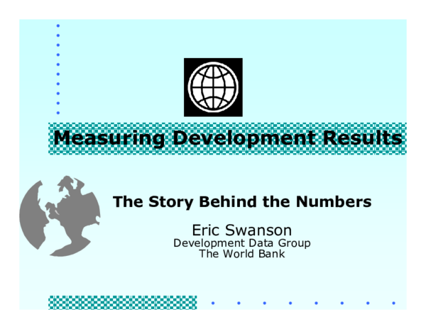 (PDF) Measuring Development Results: The Story Behind the Numbers