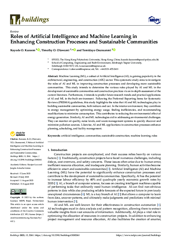 (PDF) Roles of Artificial Intelligence and Machine Learning in ...