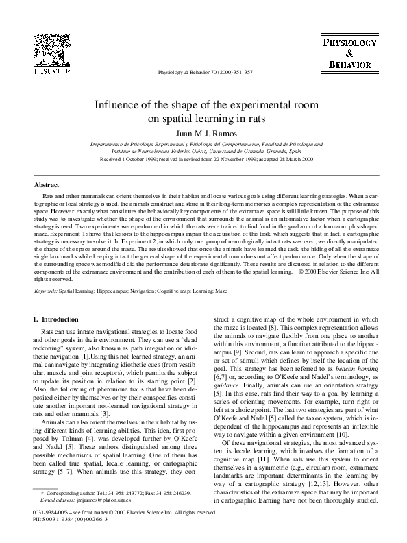 (PDF) Influence of the shape of the experimental room on spatial ...