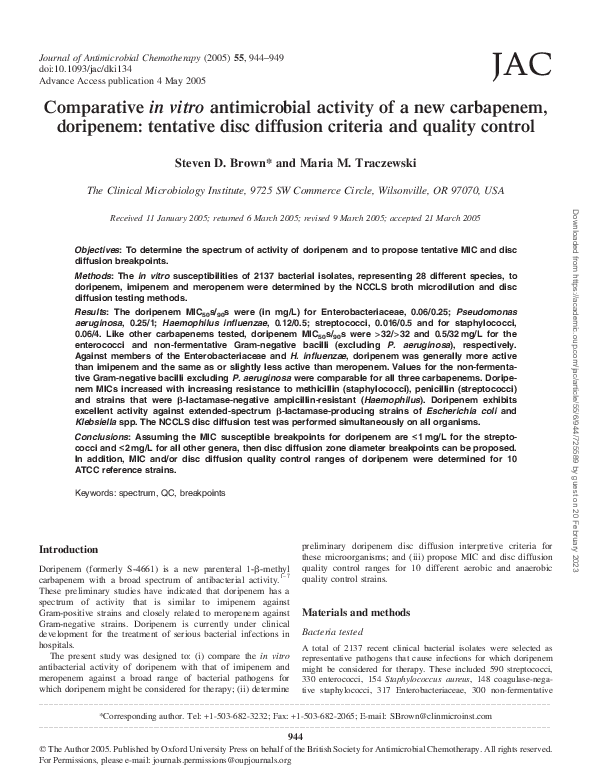 (PDF) Comparative in vitro antimicrobial activity of a novel quinolone ...