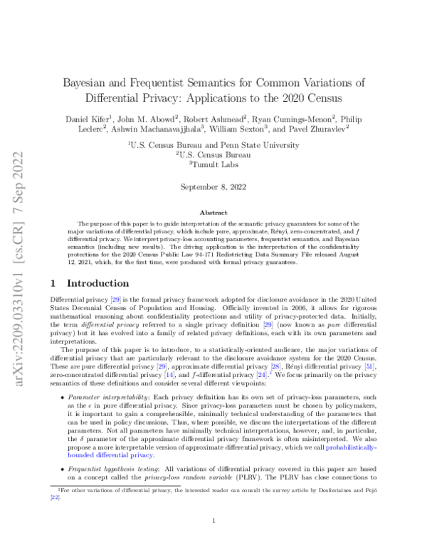 (PDF) Bayesian and Frequentist Semantics for Common Variations of ...