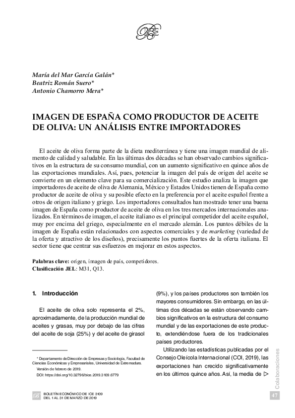(PDF) Imagen de España como productor de aceite de oliva: un analisis ...