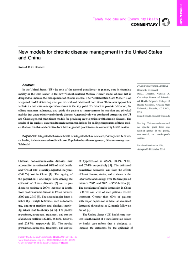 (PDF) New models for chronic disease management in the United States ...