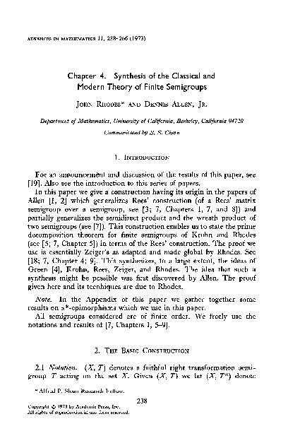 (PDF) Chapter 4. Synthesis of the classical and modern theory of finite ...
