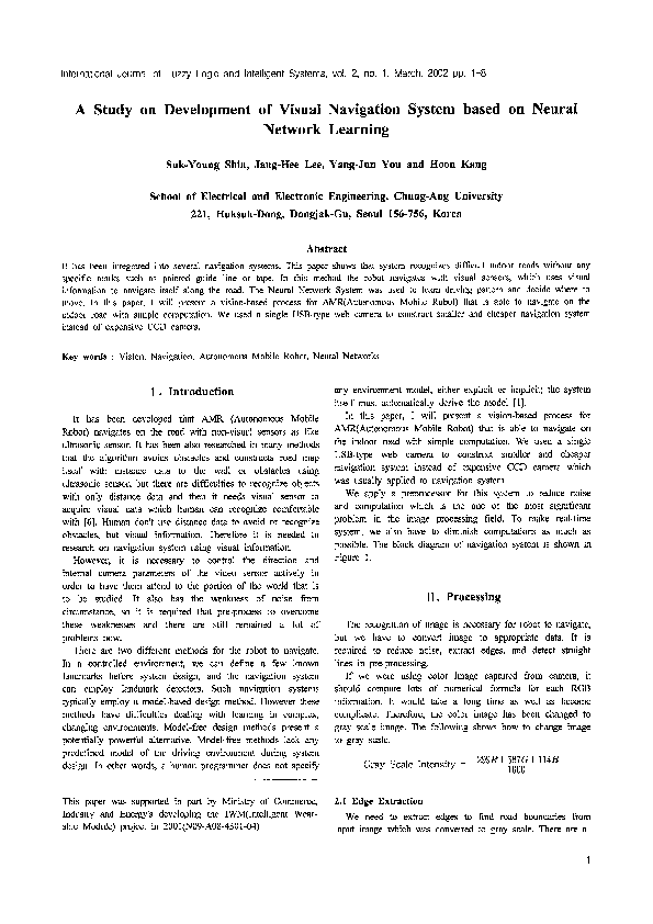 (PDF) A Study on Development of Visual Navigation System based on ...
