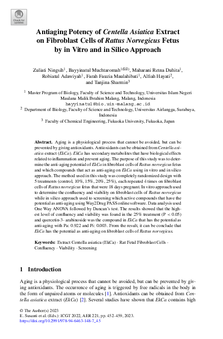 (PDF) Antiaging Potency of Centella Asiatica Extract on Fibroblast ...