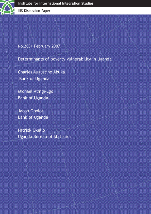 (PDF) Determinants of Poverty Vulnerability in Uganda