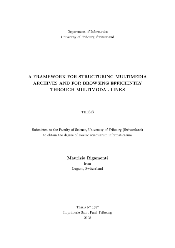 (PDF) A framework for structuring multimedia archives and for browsing ...