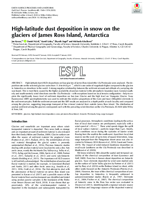 (PDF) High-latitude dust deposition in snow on the glaciers of James ...
