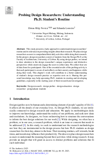 (PDF) Probing Design Researchers: Understanding Ph.D. Student’s Routine