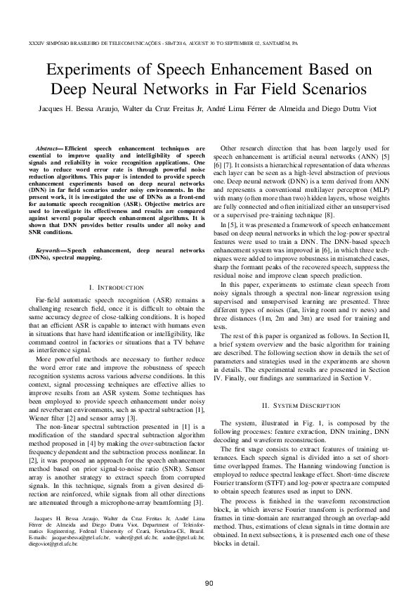 (PDF) Experiments of Speech Enhancement Based on Deep Neural Networks ...
