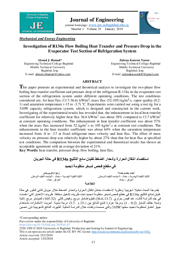 (PDF) Investigation of R134a Flow Boiling Heat Transfer and Pressure ...
