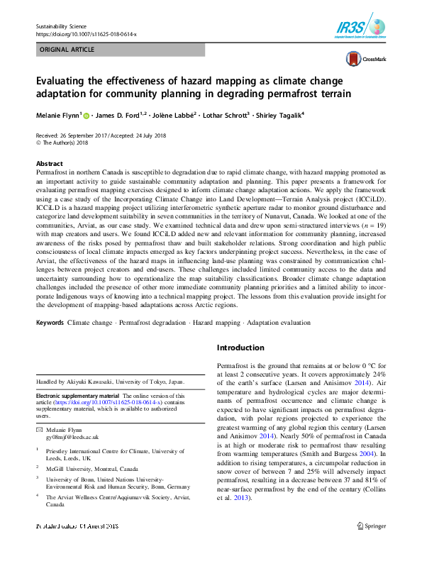 (PDF) Evaluating the effectiveness of hazard mapping as climate change ...