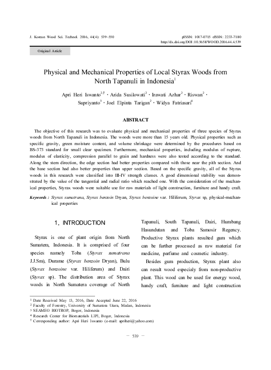 (PDF) Physical and Mechanical Properties of Local Styrax Woods from ...